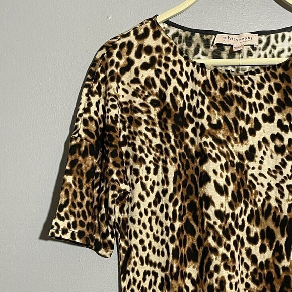 Philosophy Blouse Women XS Leopard Cheetah Snake Skin Gothic Goth Animal Brown - Picture 6 of 12